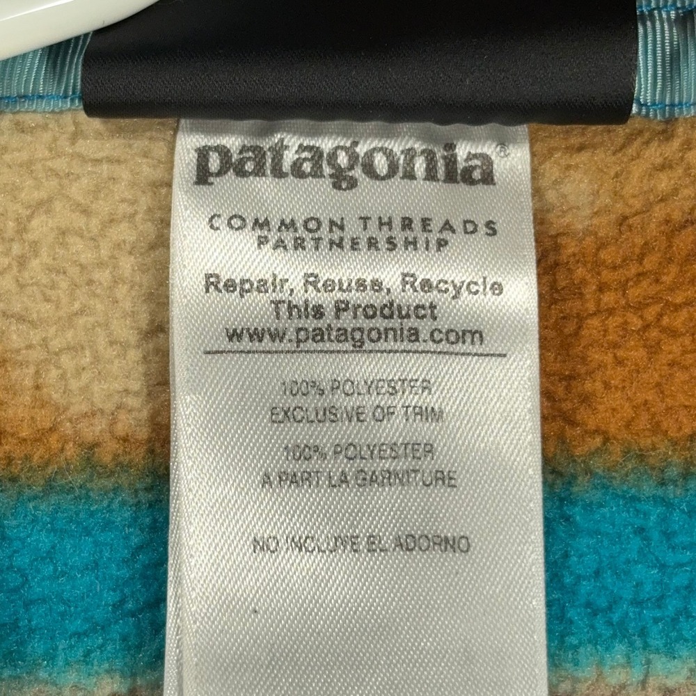 Patagonia Synchilla Snap-T Pullover Womens S Teal Brown Aztec Geometric Fleece - Picture 10 of 10